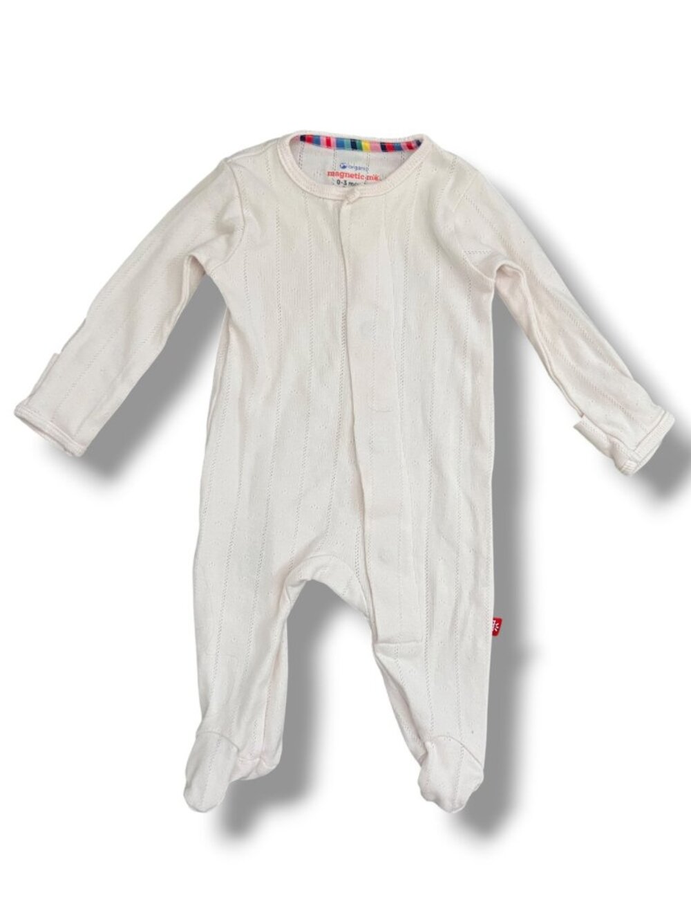 Magnetic Me Ultra Light Pink Pointelle Baby Footie Pajamas 0-3 Months